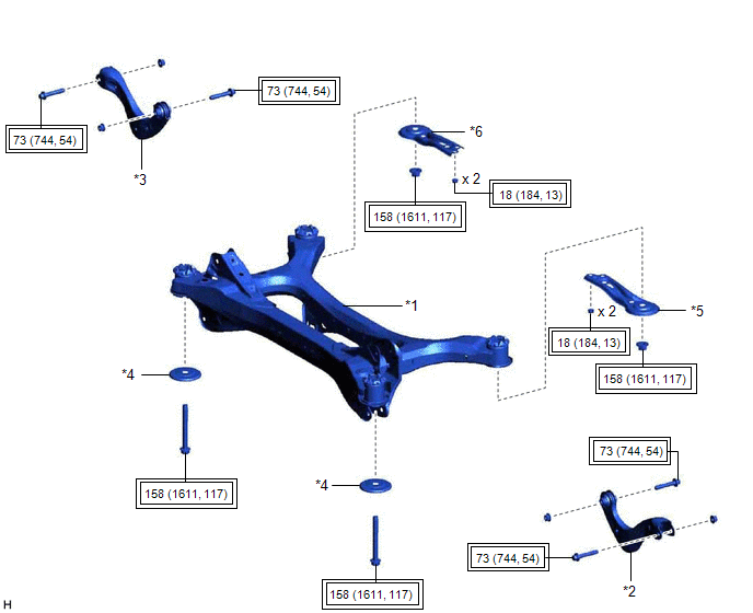 Toyota Avalon Service & Repair Manual Components Rear Suspension Member