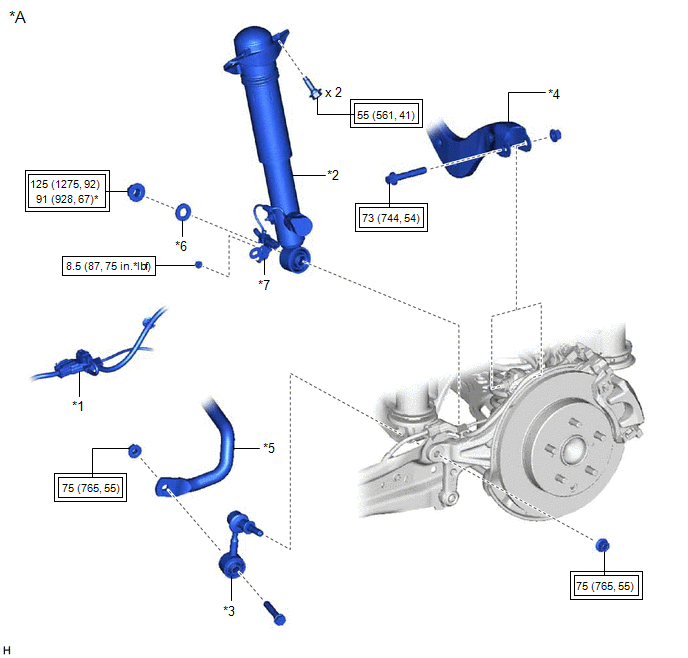 Toyota Avalon Service & Repair Manual Components Rear Shock Absorber