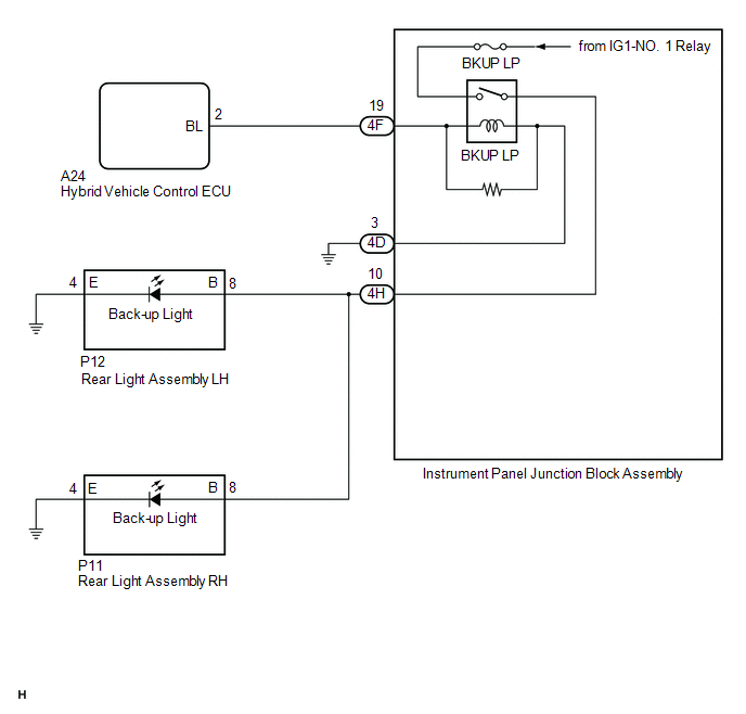 Toyota Avalon Service & Repair Manual - Back-up Light Circuit